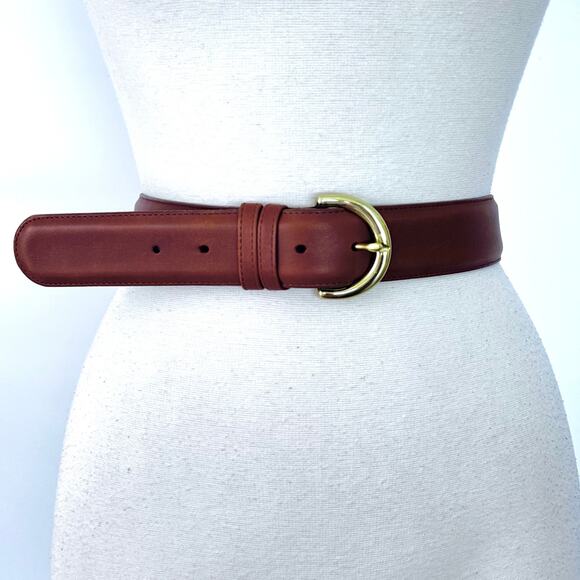 Coach Brown Belt Glove Tanned Leather Solid Brass Hardware 8500 | Size M